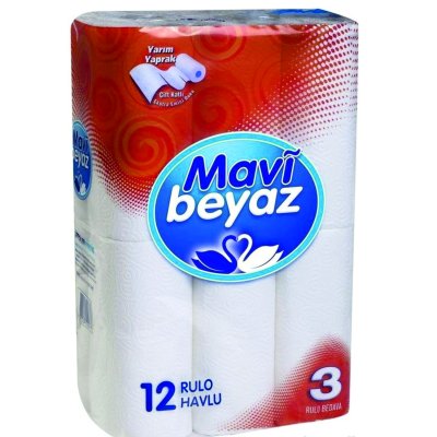 MAVİ BEYAZ HAVLU KAĞIT 12Lİ