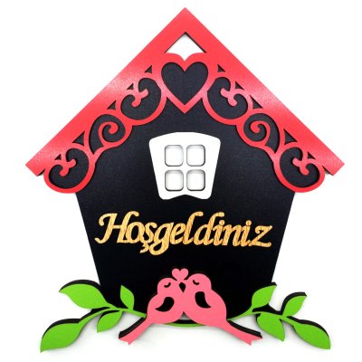 Vavsan Ahşap Kuş Evli Hoşgeldiniz Kapı Süsü