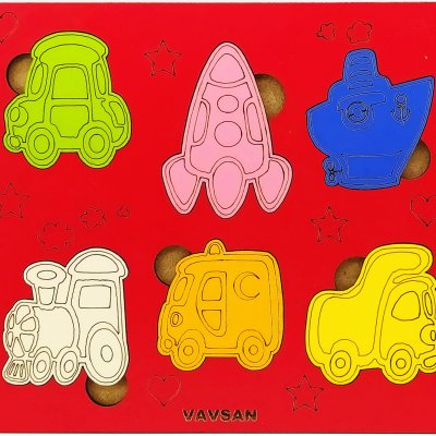 Vavsan Taşıt Araç Puzzle Yapboz Bultak Zeka Oyunları Eğitici Renkli Montessori Ahşap Oyuncak